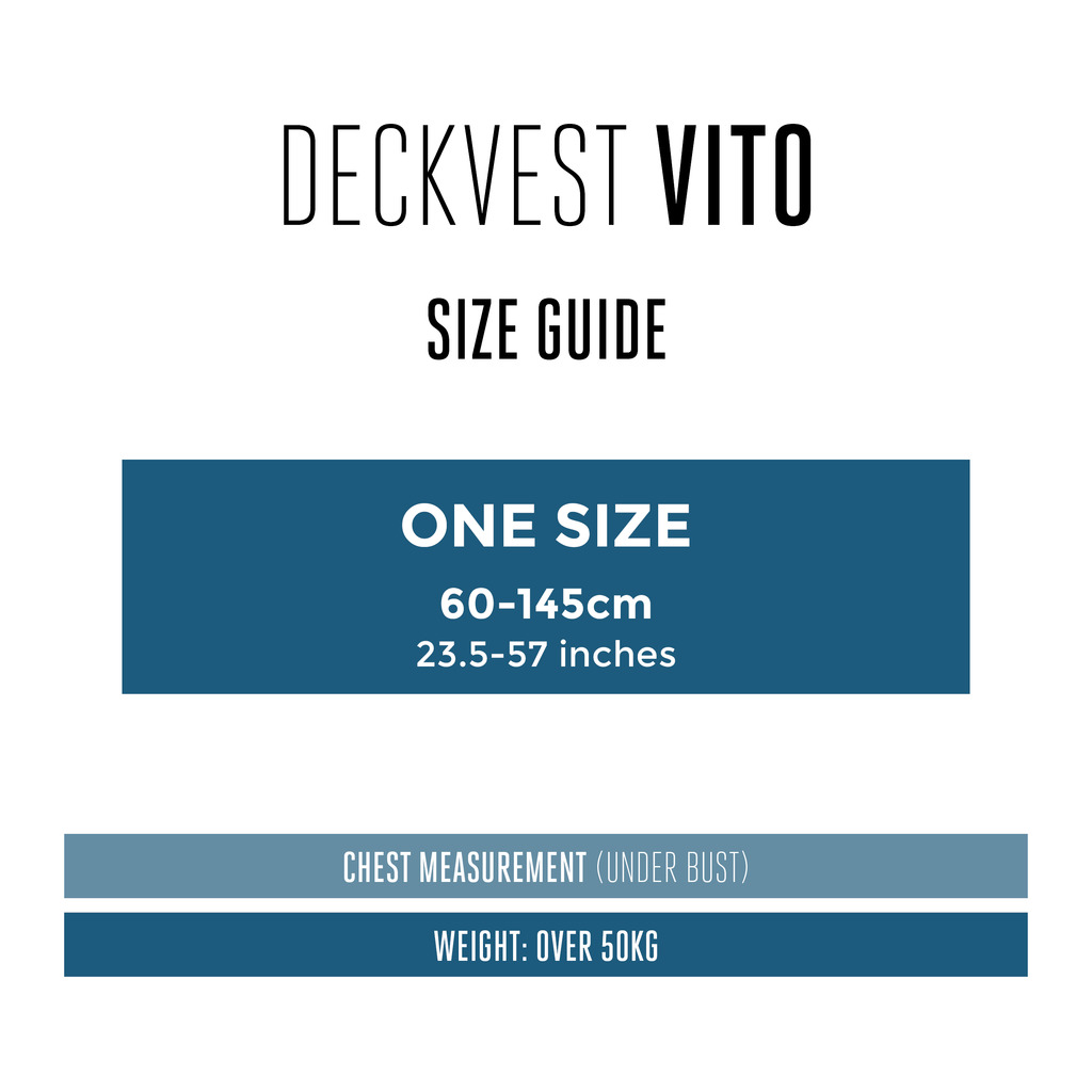Prolimit Womens Wetsuits 2021 Spinlock Deckvest VITO Sizeguide Size Chart